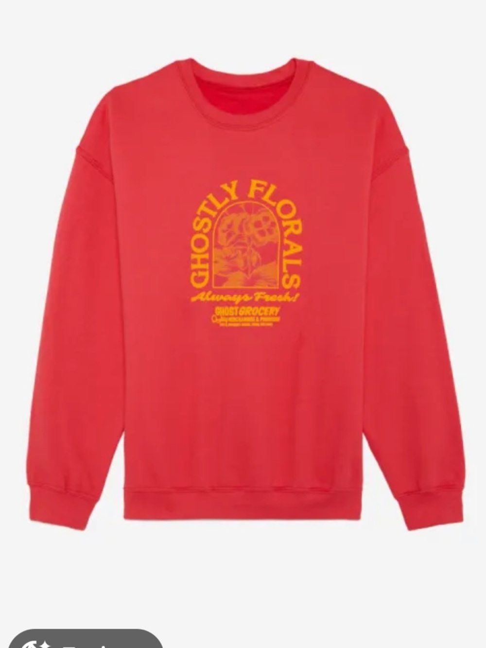 Red 'Ghostly Florals' Graphic Sweatshirt
